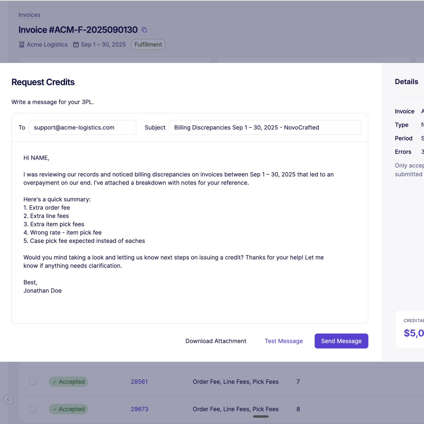 Credit Request Modal